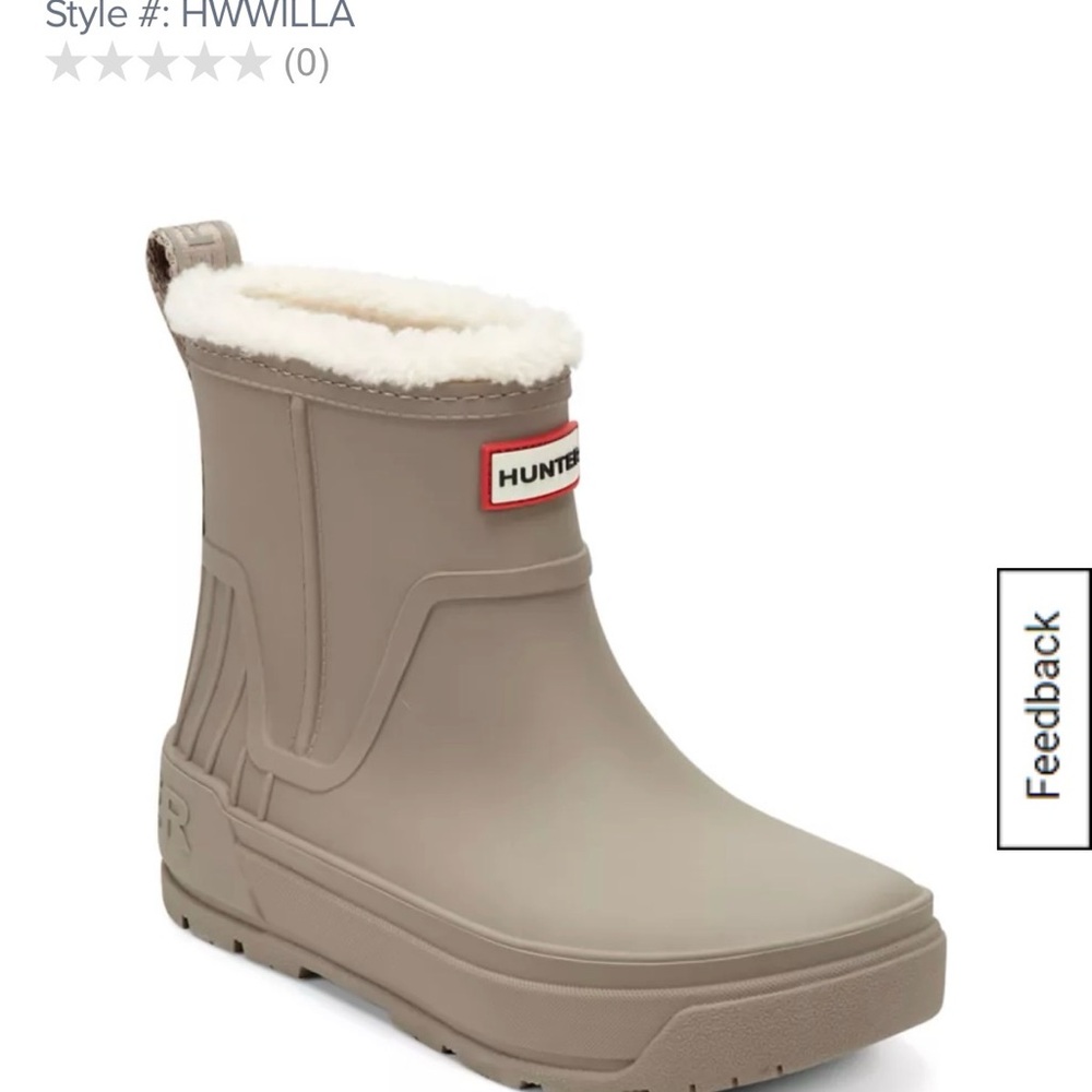Hunter Taupe Ankle Boots with Fleece Lining